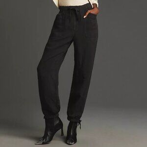 NWT XS Tall Pilcro Relaxed Ankle-Tie Pants | Black Motif